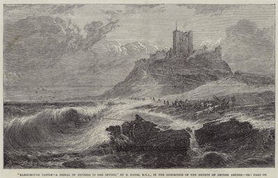 Bamborough Castle, et signal om nød i vente af Edwin Hayes