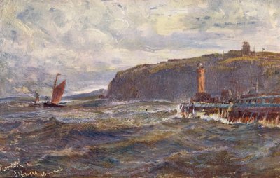 Penarth, indsejlingen til Cardiff Harbour (farvelitografi) af Edwin Hayes