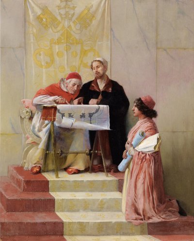 Bramante viser planer for basilikaen St. Peter til paven af Edwin Howland Blashfield
