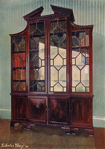 Udskåret Chippendale biblioteks reol af Edwin John Foley