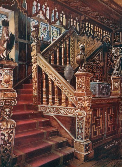 Udskåret Oaken Stairway, Godinton af Edwin John Foley