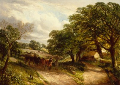 Carting Timber (olie på lærred) af Edwin L. Meadows