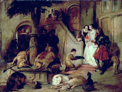 En gårdhave i gammel tid af Edwin Landseer