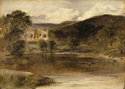 Bolton Abbey, Yorkshire (olie på panel) af Edwin Landseer