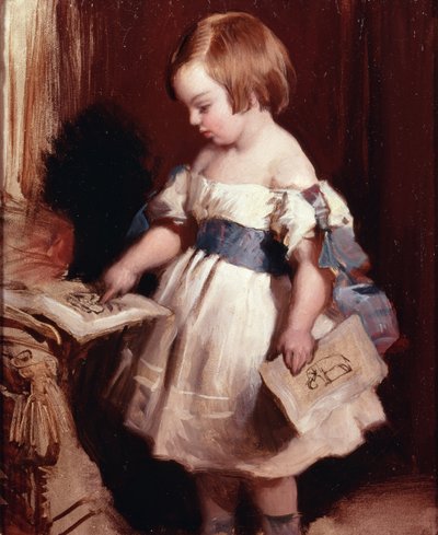 Barn med en tegning af Edwin Landseer