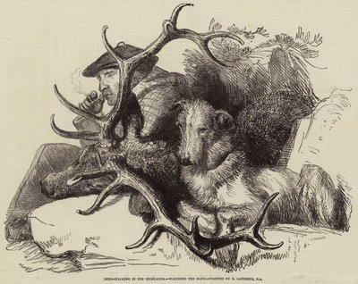 Deer-stalking i højlandet, ser på kroppen af Edwin Landseer