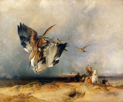 Hawking in the Olden Time, ca. 1831 (olie på lærred) af Edwin Landseer