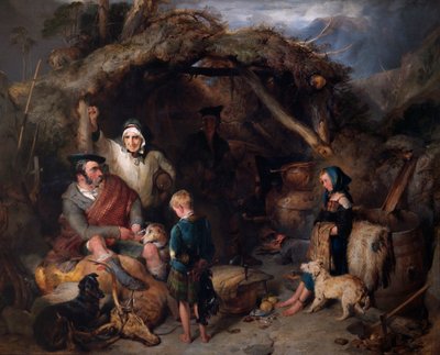 The Illicit Highland Whisky Still, ca. 1829 (olie på panel) af Edwin Landseer