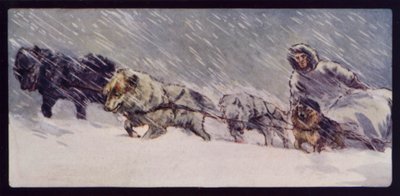 Et Esquimaux slædehundehold (farvefoto) af Edwin Noble