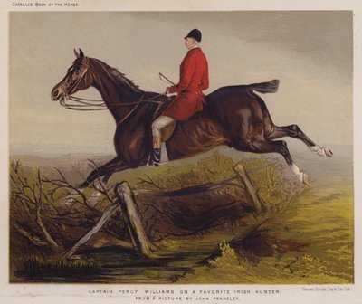 Kaptajn Percy Williams på en favorit irsk jæger (farve litho) af Edwin Noble