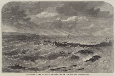Douglas Breakwater, Isle of Man, beskadiget af den sene Storm af Edwin Weedon