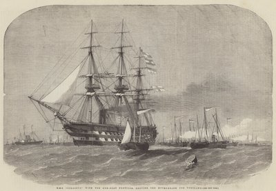 HMS Colossus, med kanonbådsflotillen, forlader Motherbank til Portland af Edwin Weedon