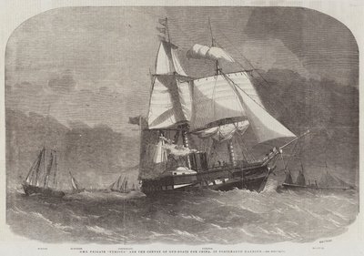 HMS Furious og konvojen af kanonbåde til Kina i havnen i Portsmouth af Edwin Weedon