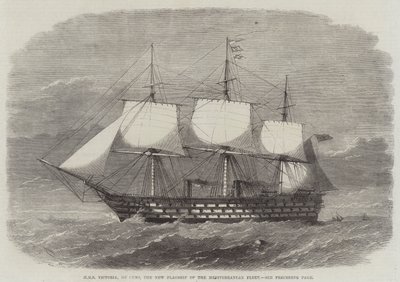 HMS Victoria, 102 kanoner, Middelhavsflådens nye flagskib af Edwin Weedon