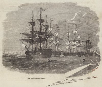 HM Divisional Ships of the Gun-Boat Flotilla, ved Moorings ud for Ryde af Edwin Weedon