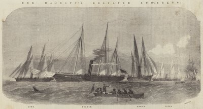 Hendes Majestæts despatch-kanonbåde, Lynx, Beagle, Arrow og Viper af Edwin Weedon