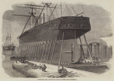 Hydraulisk lift ved New Graving-Docks, nær Blackwall af Edwin Weedon