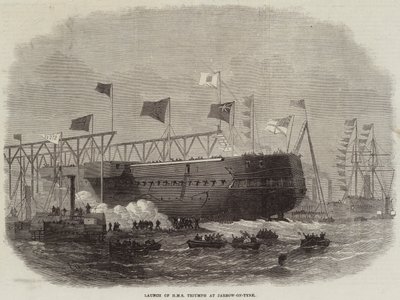 Søsætning af HMS Triumph i Jarrow-on-Tyne af Edwin Weedon