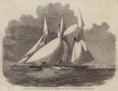 Royal Thames Yacht Club Schooner Match, Wildfire og Vestal in the Lower Hope af Edwin Weedon