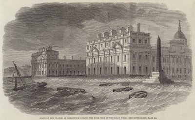Themsen i Greenwich under højvande i torsdagsugen af Edwin Weedon