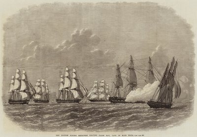 Den britiske flyvende eskadrille forlader False Bay, Kap Det Gode Håb af Edwin Weedon
