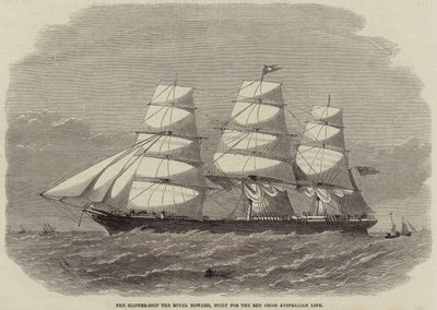 Clipper-skibet Royal Edward, bygget til Røde Kors Australian Line af Edwin Weedon