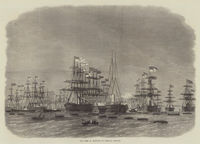 The Fleet of Ironclads ved Portland Harbor af Edwin Weedon