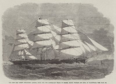 The New Iron Screw Steam-Ship London, bygget til den australske handel af Messers Money Wigram and Sons, ved Blackwall af Edwin Weedon