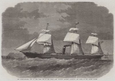 Screw-Steamer City of New York, en af Inman Line, der løber mellem Liverpool og havnene i USA af Edwin Weedon