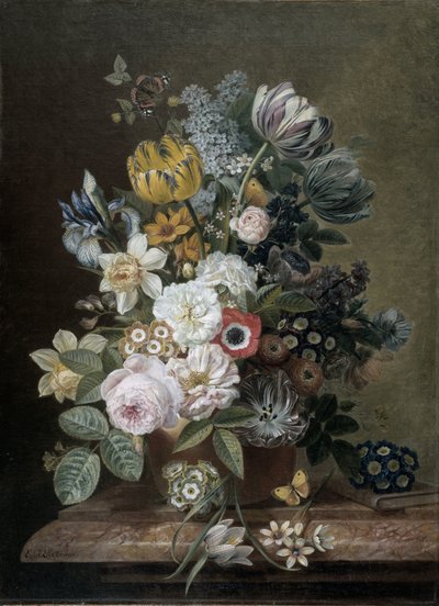 Stilleben med blomster af Eelke Jelles Eelkema