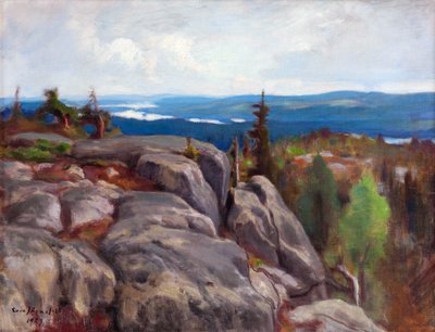 Landskab (Maisema fra Koli) - Paysage de Koli - par Eero (Erik) Jarnefelt (Jaernefelt) (1863-1937) af Eero Järnefelt