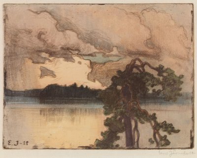 Sølandskab ved solnedgang af Eero Järnefelt