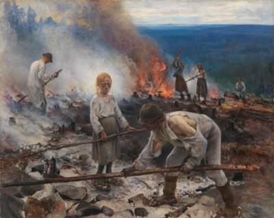 Under åget (Afbrænding af kvas) af Eero Järnefelt