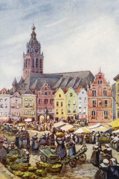 Rhinen: Nymegen (farvelitografi) af Effie Jardine