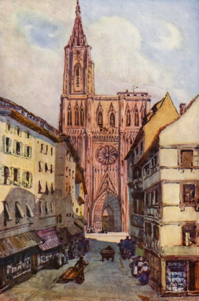 Rhinen: Strassburg (farvelitografi) af Effie Jardine