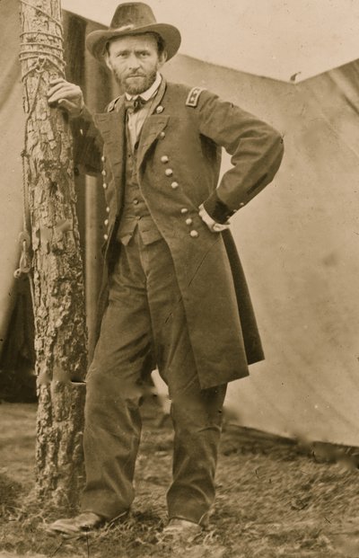 General U.S. Grant i sit hovedkvarter i Cold Harbor, Va. i 1863 (foto) af Egbert Guy Fowx