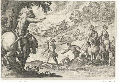 Landskab med harejagt Jagtscener (serietitel) Ikoner Venantum Art Varias Representantes (serietitel) af Egbert Jansz.