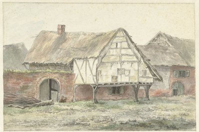 Gård med mur af Egbert van Drielst