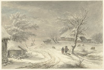 Vinterudsigt i Exloo, Drenthe af Egbert van Drielst