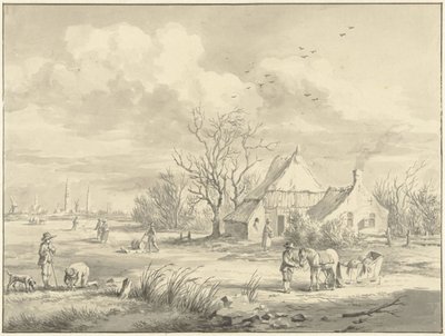 Porenhuis med byen Groningen i det fjerne af Egbert van Marum