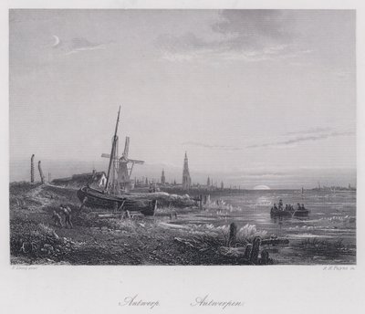 Antwerpen (gravering) af Egidius Linnig