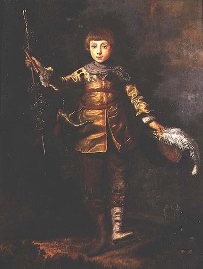 Portræt af en ung dreng, der danser i en skov af Eglon Hendrick van der (attr. to) Neer