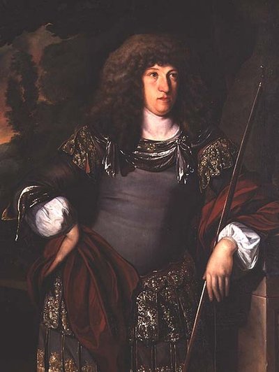 Portræt af en herre iført klassisk kostume (olie på lærred) af Eglon Hendrick van der Neer