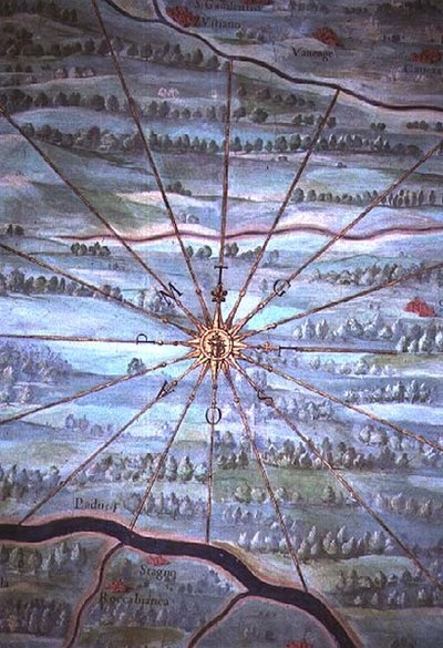 Solens stråler, detalje fra "Galleria delle Carte Geografiche af Egnazio Danti