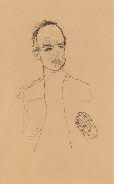 2022 NYR 20682 0724 001(egon schiele siddende dreng med foldede hænder portrætstudie dr oska011034) af Egon Schiele