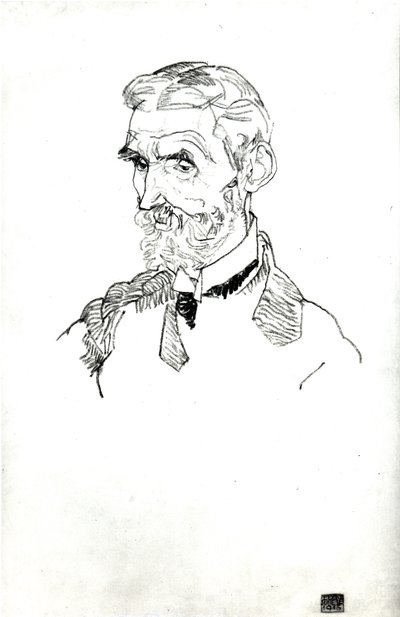 Et portræt af kunstnerens svigerfar, Johann Harms, 1915 af Egon Schiele