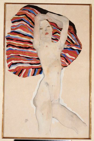 Lov mod farvet materiale, 1911 af Egon Schiele