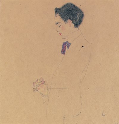 Anton Faistauer med foldede hænder, 1909 af Egon Schiele