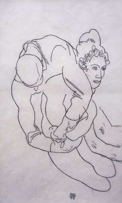 At blive omfavnet; Uarmende, 1918 af Egon Schiele