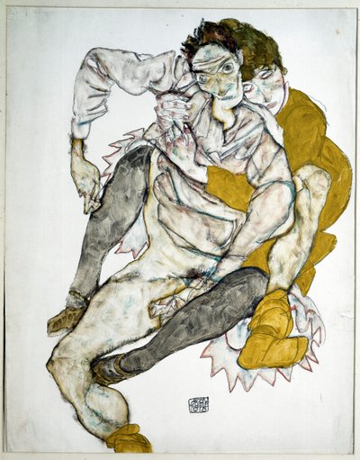 Par sidder. Tegning af Egon Schiele af Egon Schiele